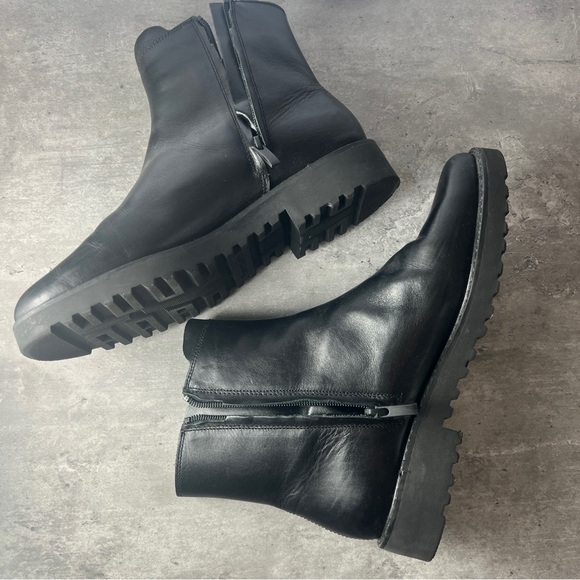 Franco Sarto Carian Black Leather Chelsea Booties Boots Ankle - Picture 7 of 9